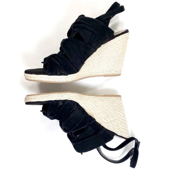 Sam Edelman Awan Black Suede Espadrille Wedge Slingback Sandals Size 8.5 EUC - Picture 7 of 12